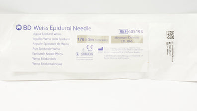 BD 405193 Ndles, Weiss Epidural Ndle. 17GA x 5in (x)